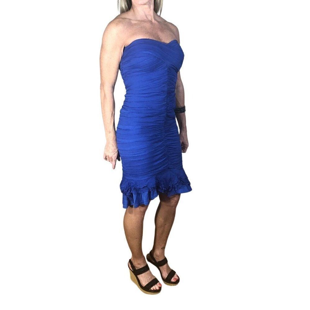 Stunning Tadashi Strapless Stretch Cocktail Dress 2 100 Silk Bodycon Homecoming